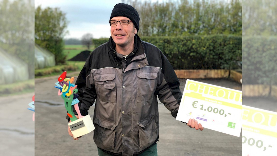 Winnaar Vincent Overgoor van Natuurlijke kwekerij Decohof uit Hoonhorst